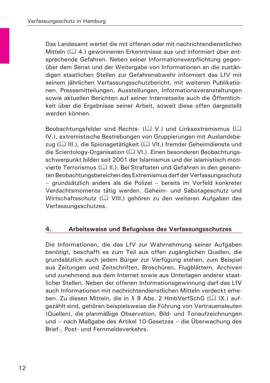 Seite 12 des Verfassungsschutzbericht 2014 Hamburg
