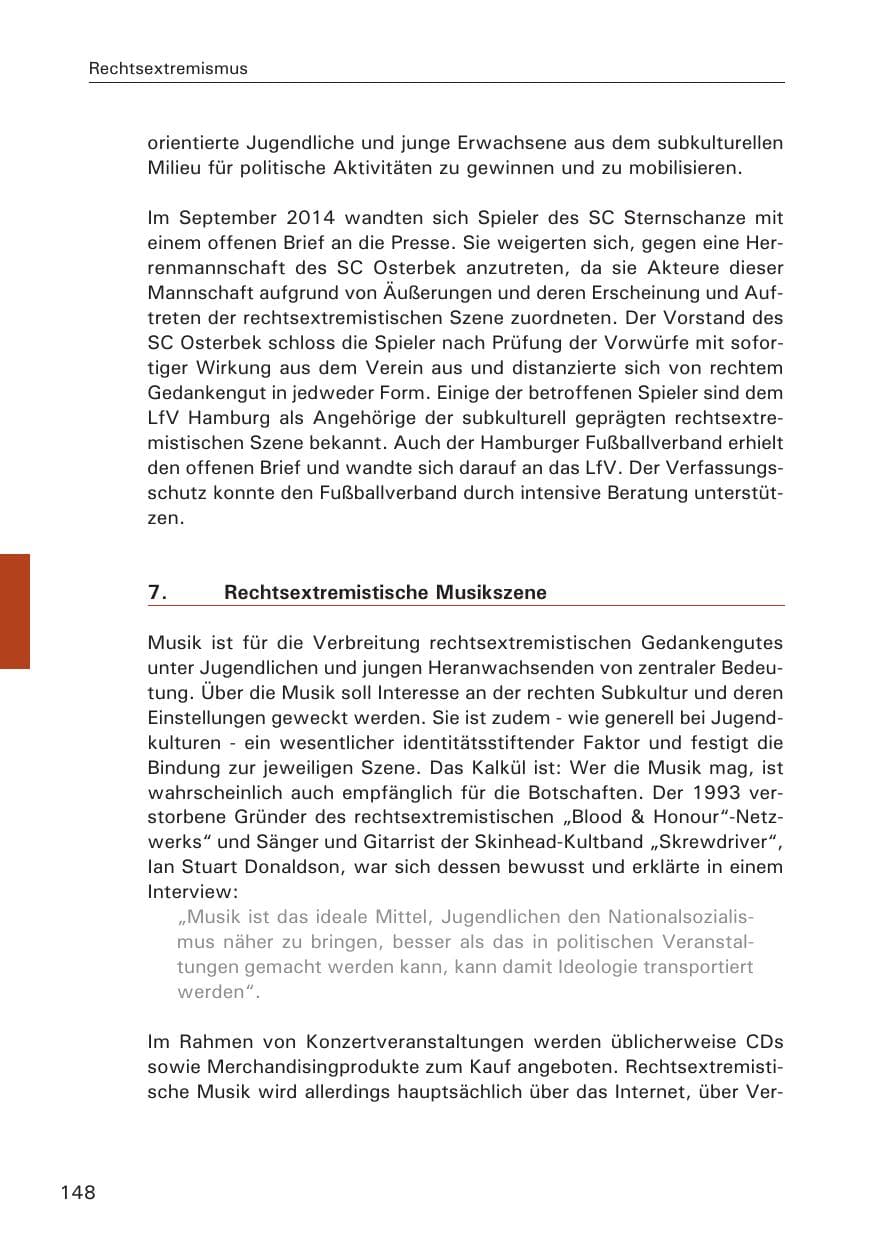 Seite 148 des Verfassungsschutzbericht 2014 Hamburg