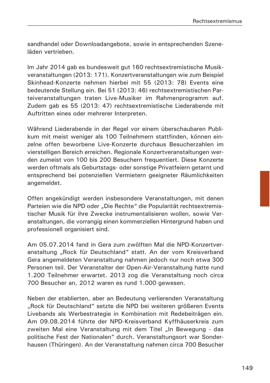Seite 149 des Verfassungsschutzbericht 2014 Hamburg