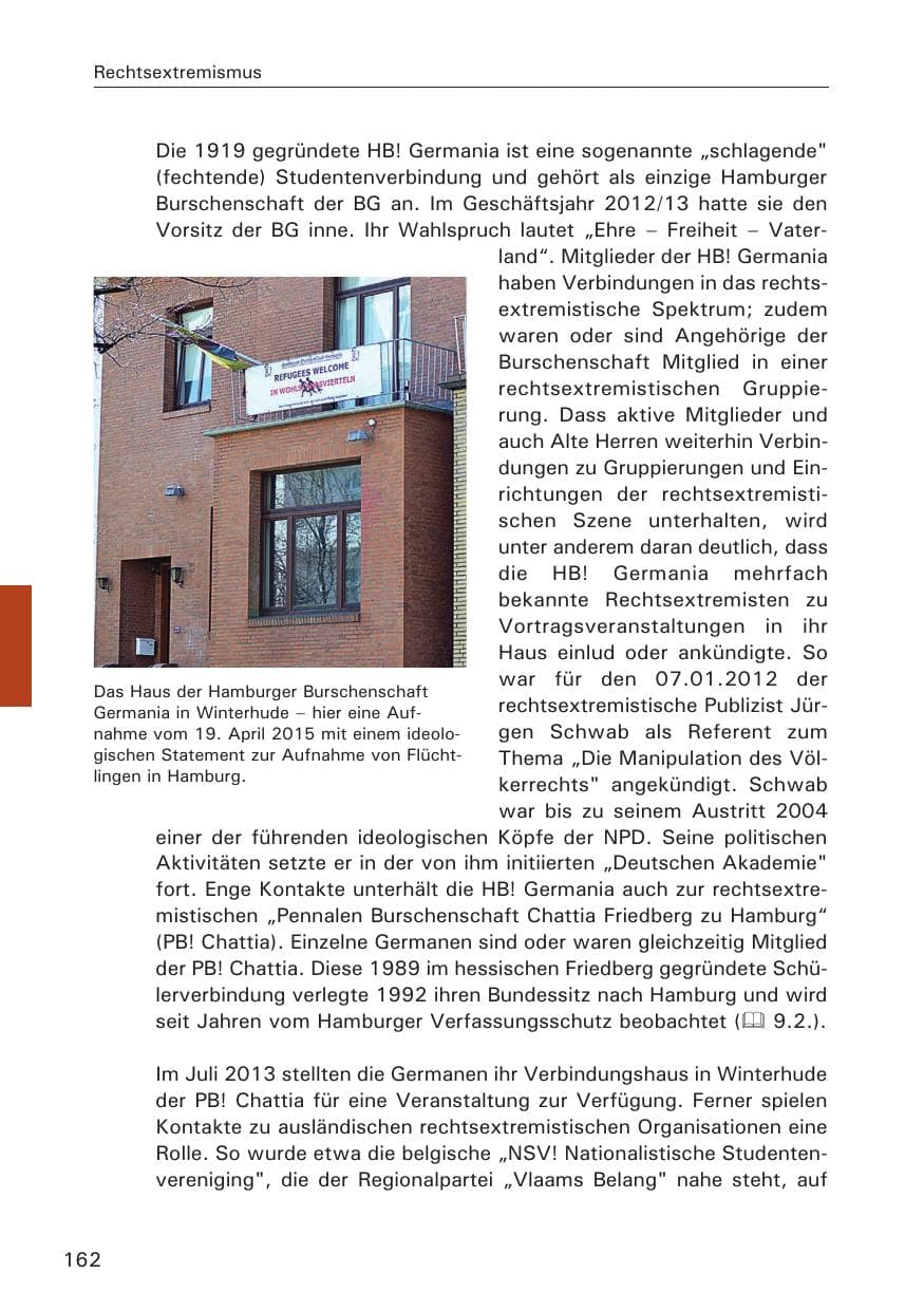 Seite 162 des Verfassungsschutzbericht 2014 Hamburg