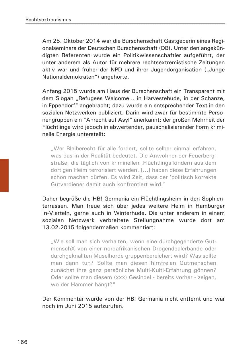 Seite 166 des Verfassungsschutzbericht 2014 Hamburg