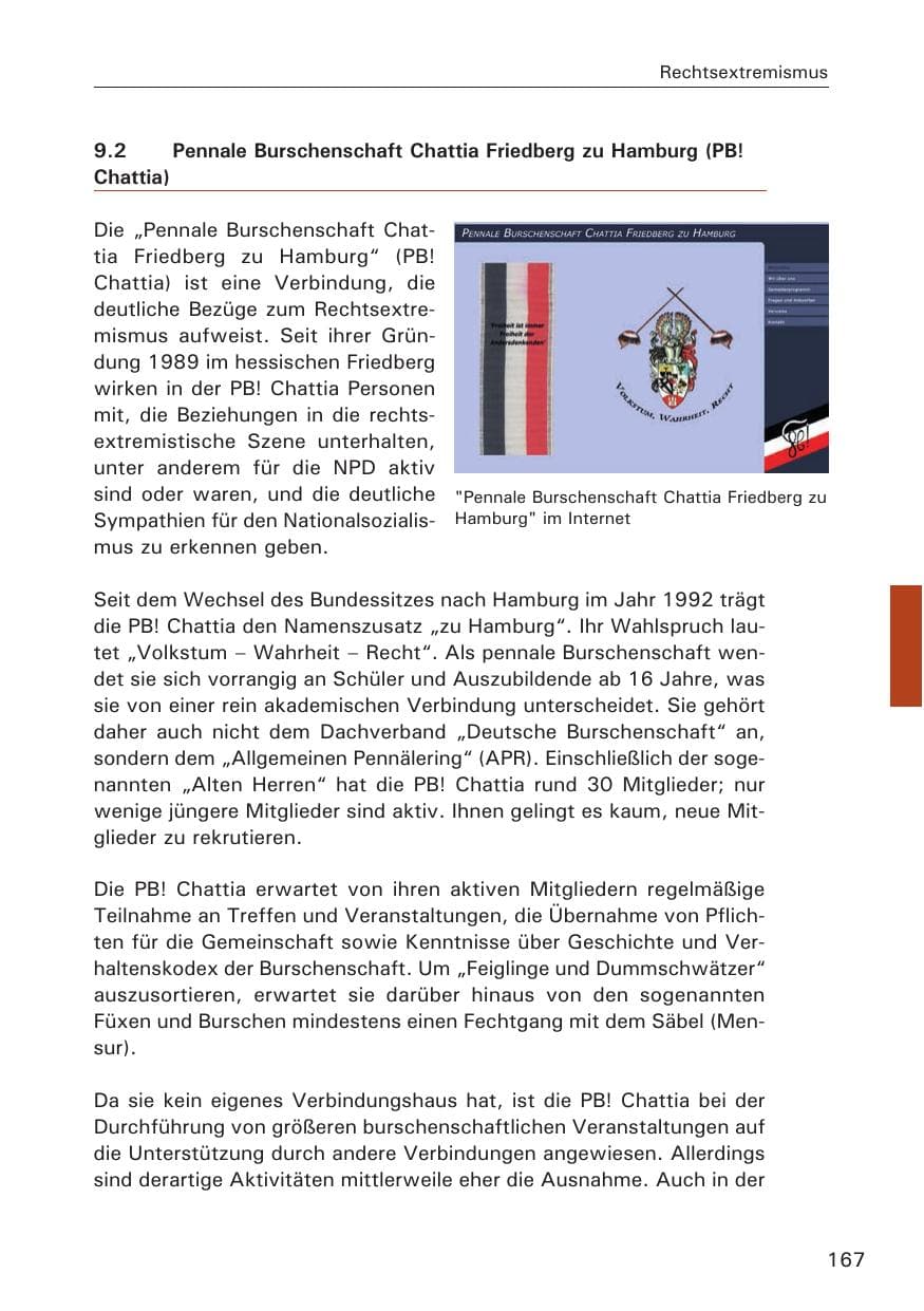 Seite 167 des Verfassungsschutzbericht 2014 Hamburg