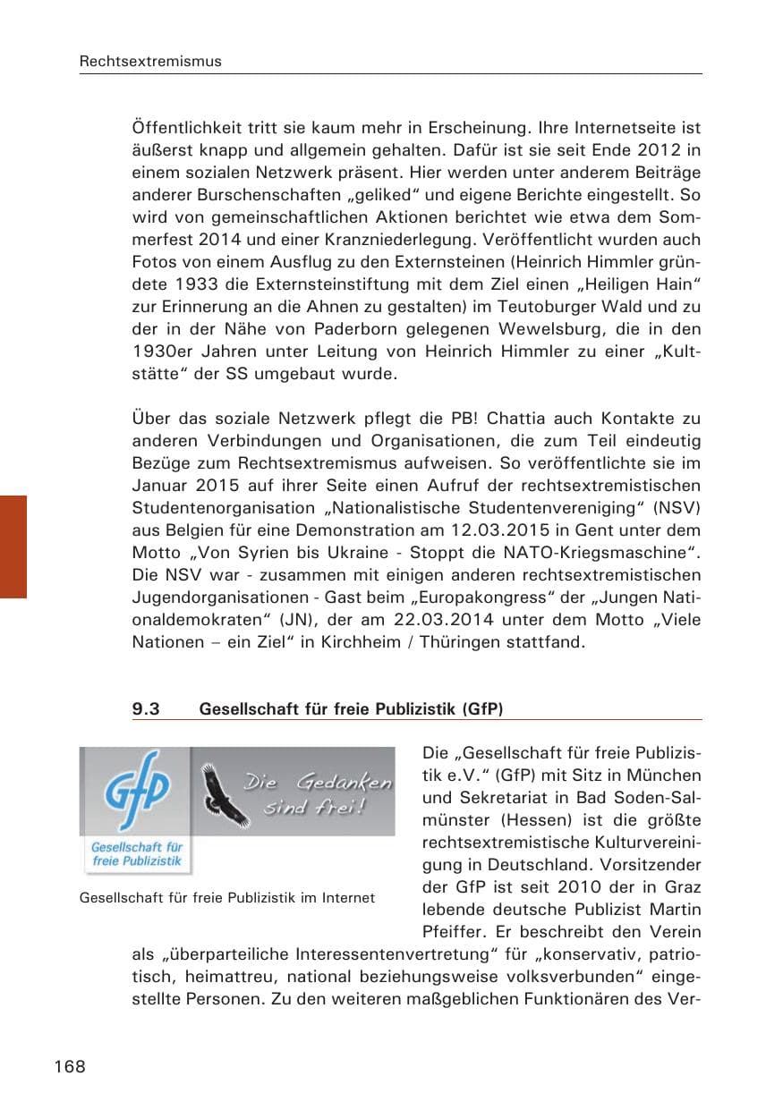 Seite 168 des Verfassungsschutzbericht 2014 Hamburg