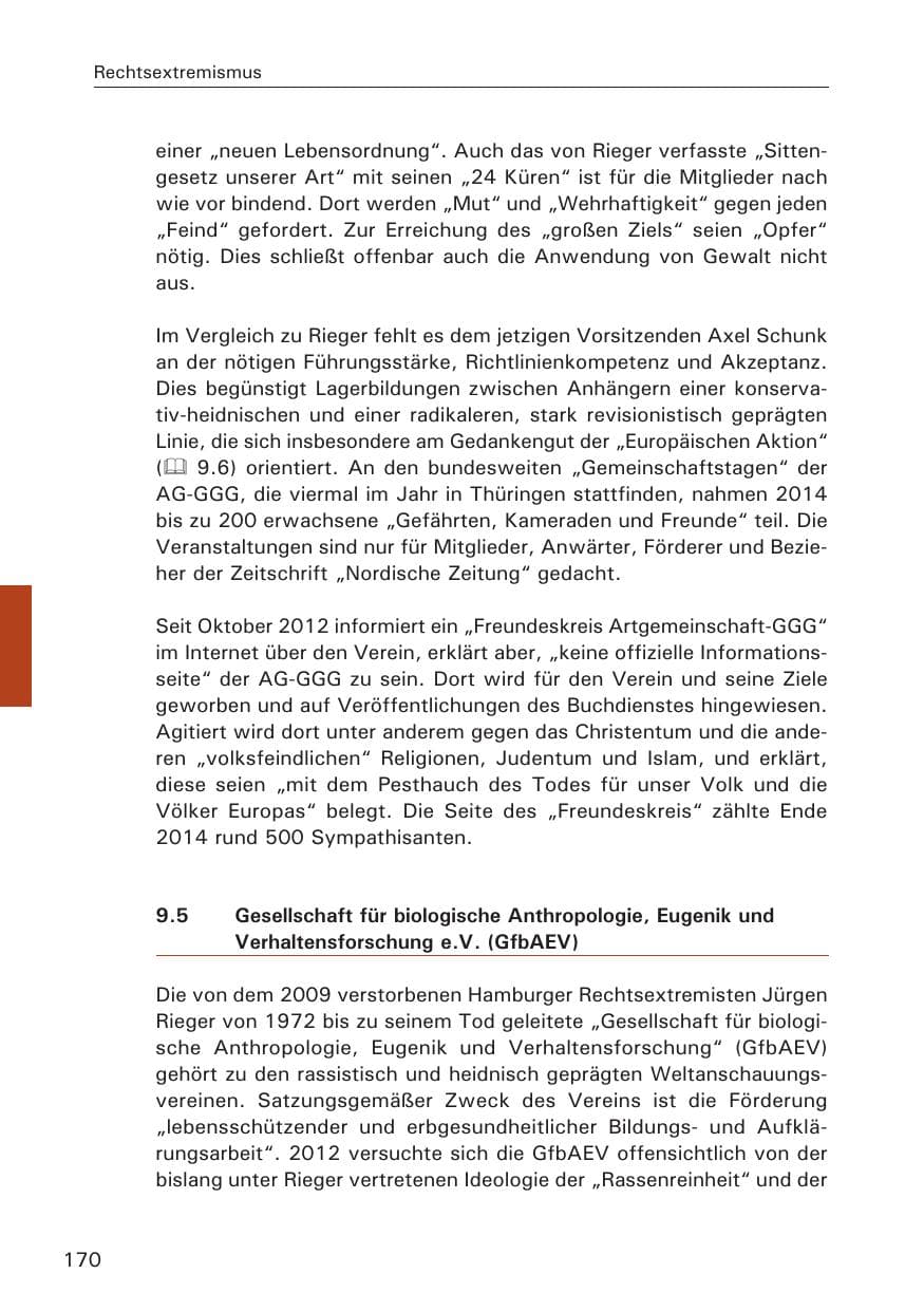 Seite 170 des Verfassungsschutzbericht 2014 Hamburg
