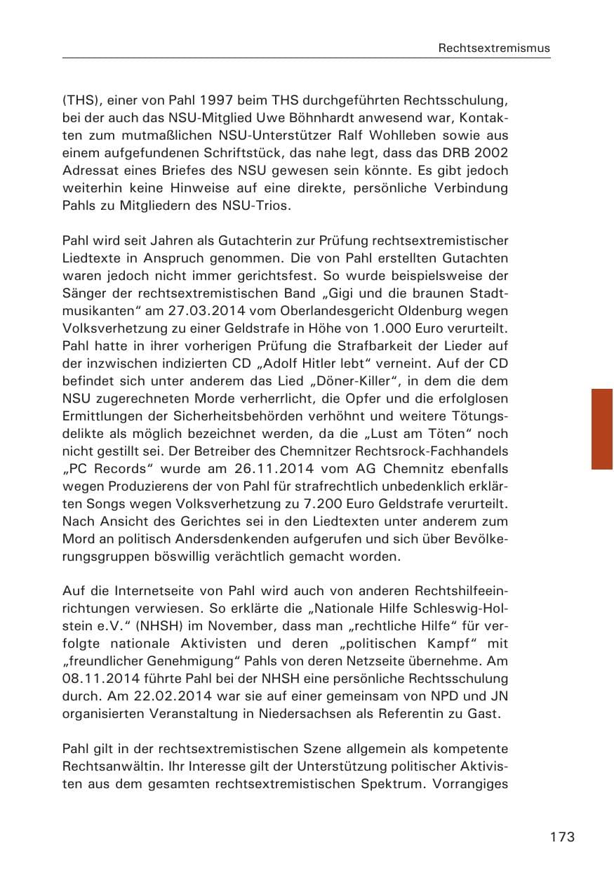 Seite 173 des Verfassungsschutzbericht 2014 Hamburg