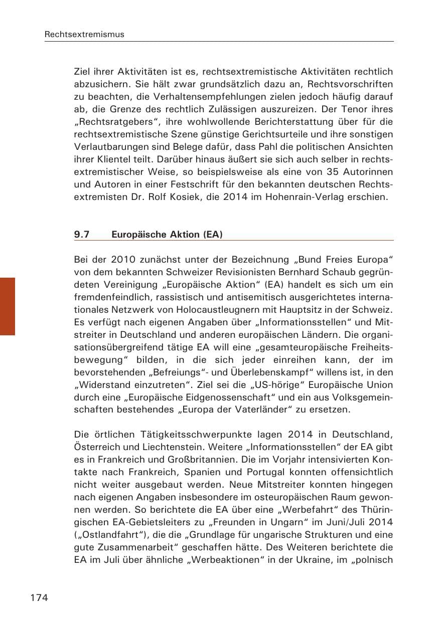 Seite 174 des Verfassungsschutzbericht 2014 Hamburg