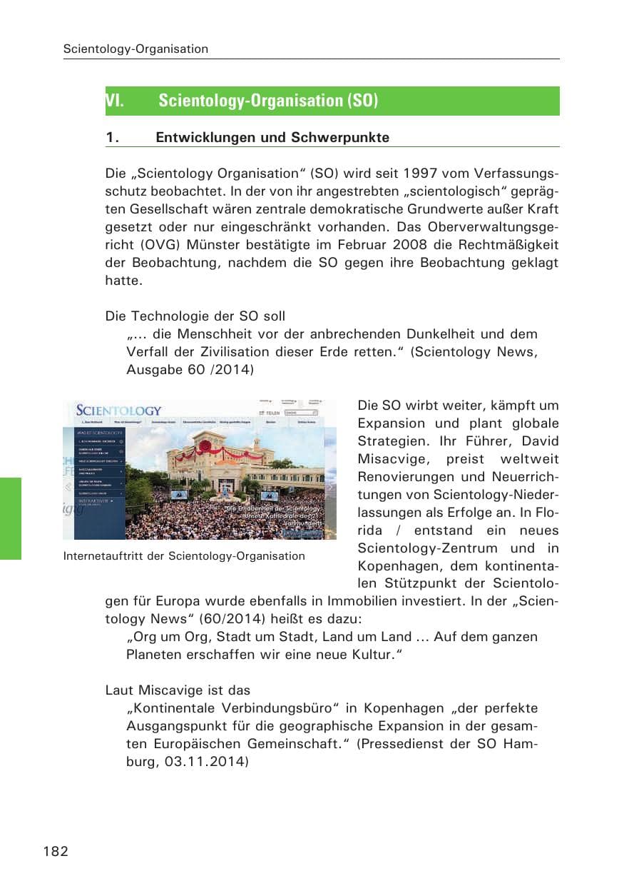 Seite 182 des Verfassungsschutzbericht 2014 Hamburg