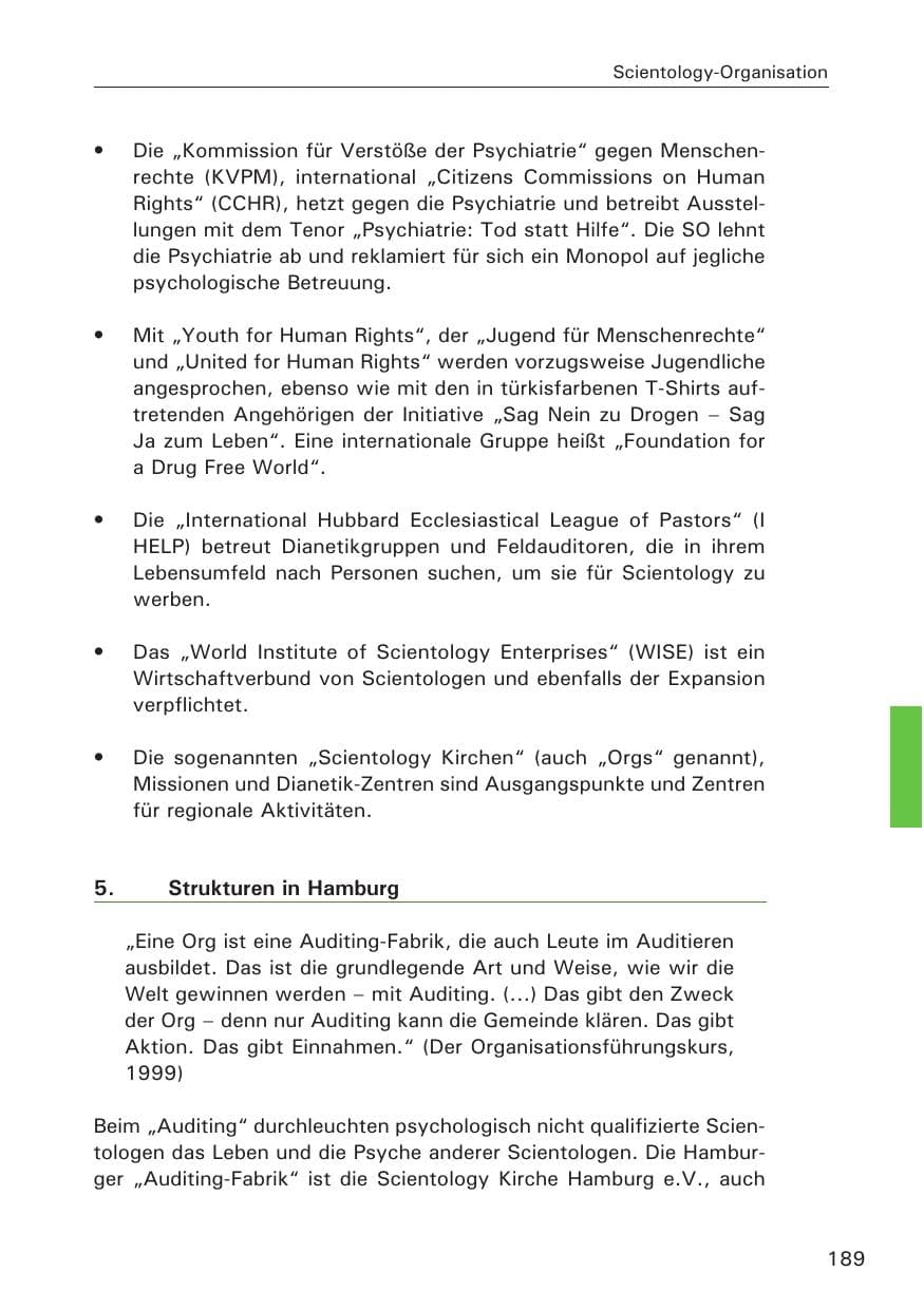 Seite 189 des Verfassungsschutzbericht 2014 Hamburg
