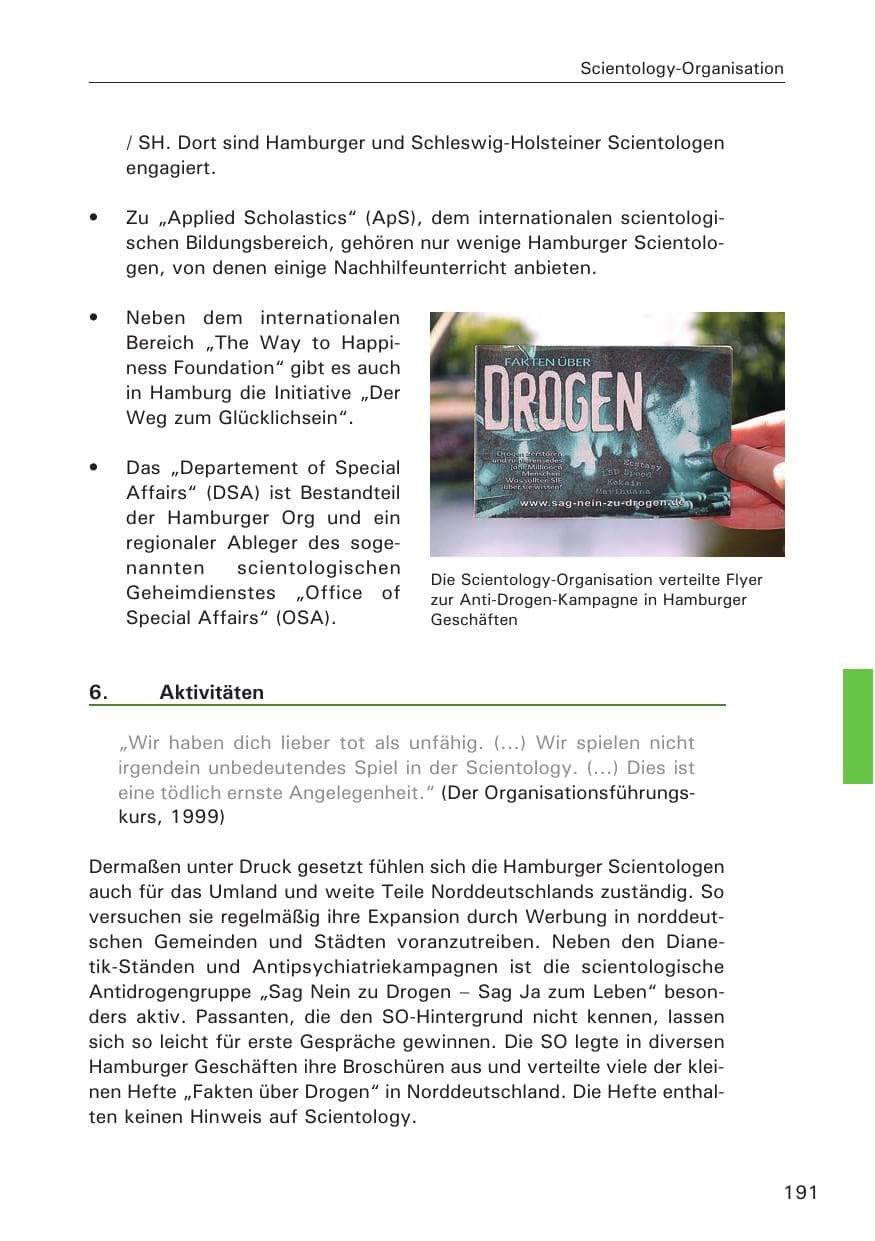 Seite 191 des Verfassungsschutzbericht 2014 Hamburg