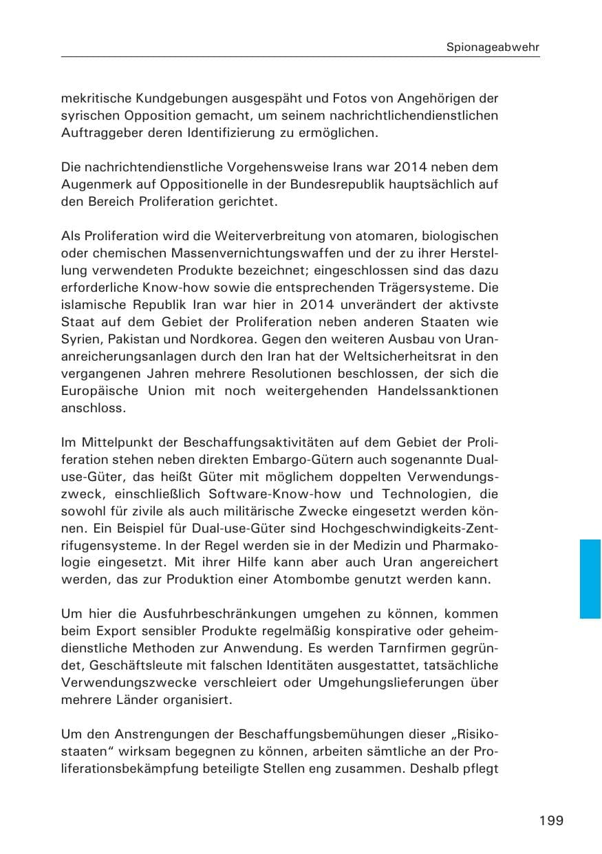 Seite 199 des Verfassungsschutzbericht 2014 Hamburg