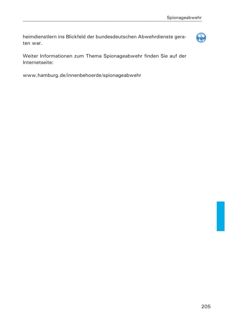 Seite 205 des Verfassungsschutzbericht 2014 Hamburg