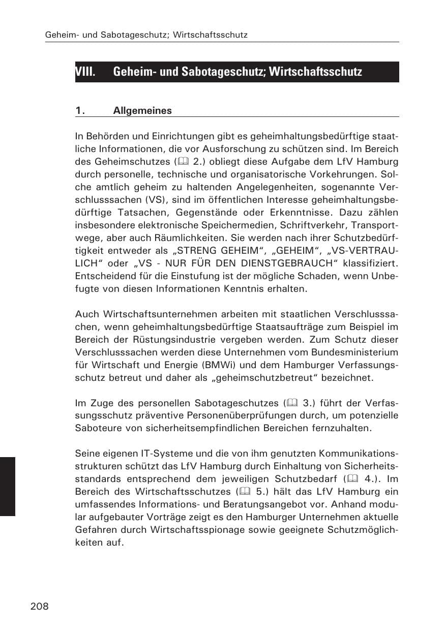 Seite 208 des Verfassungsschutzbericht 2014 Hamburg