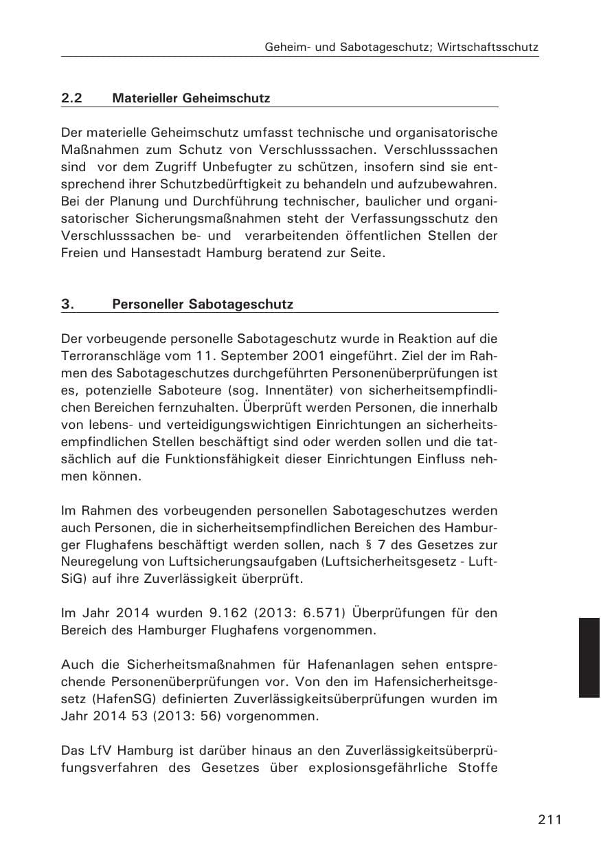 Seite 211 des Verfassungsschutzbericht 2014 Hamburg