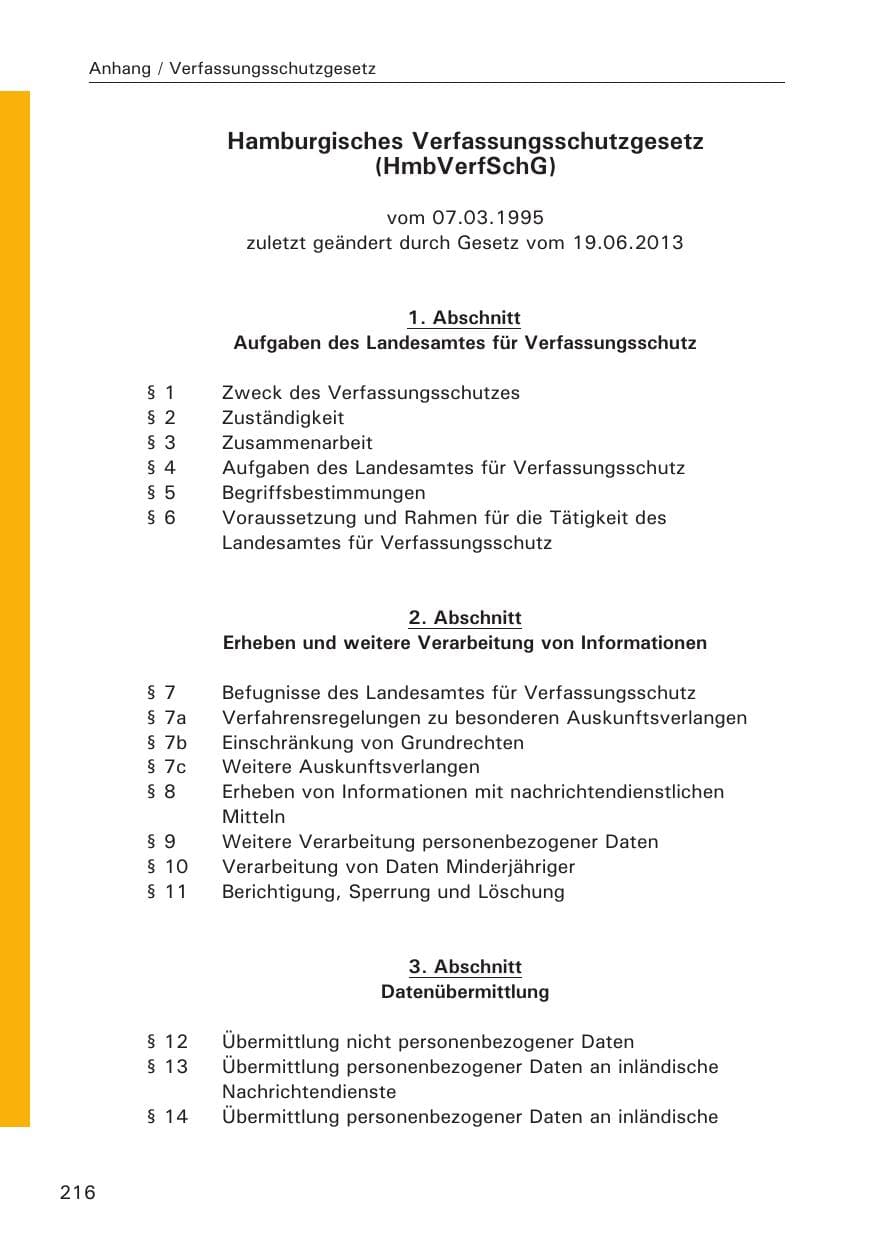 Seite 216 des Verfassungsschutzbericht 2014 Hamburg