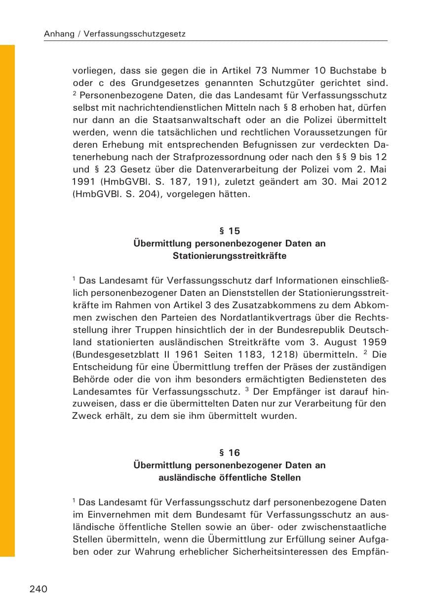 Seite 240 des Verfassungsschutzbericht 2014 Hamburg