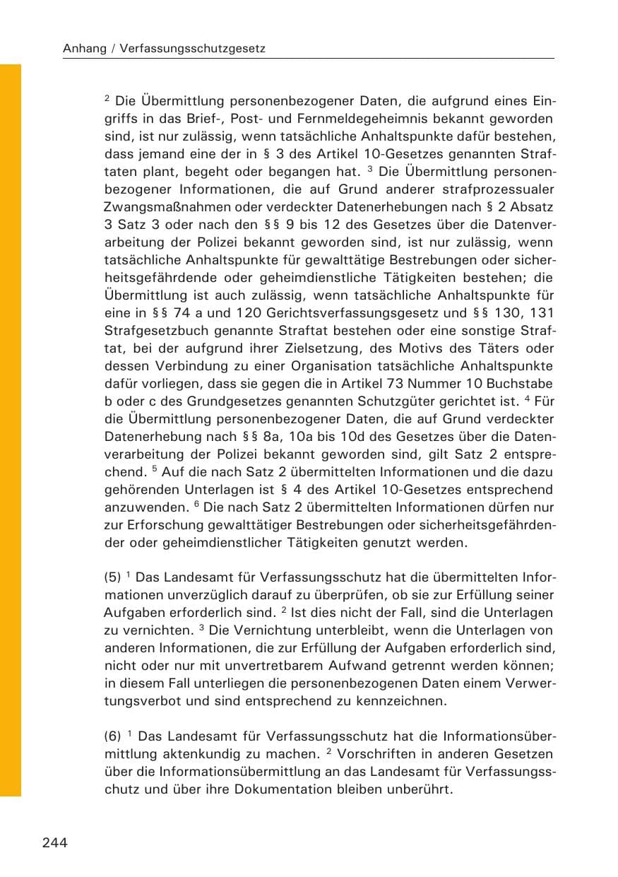 Seite 244 des Verfassungsschutzbericht 2014 Hamburg