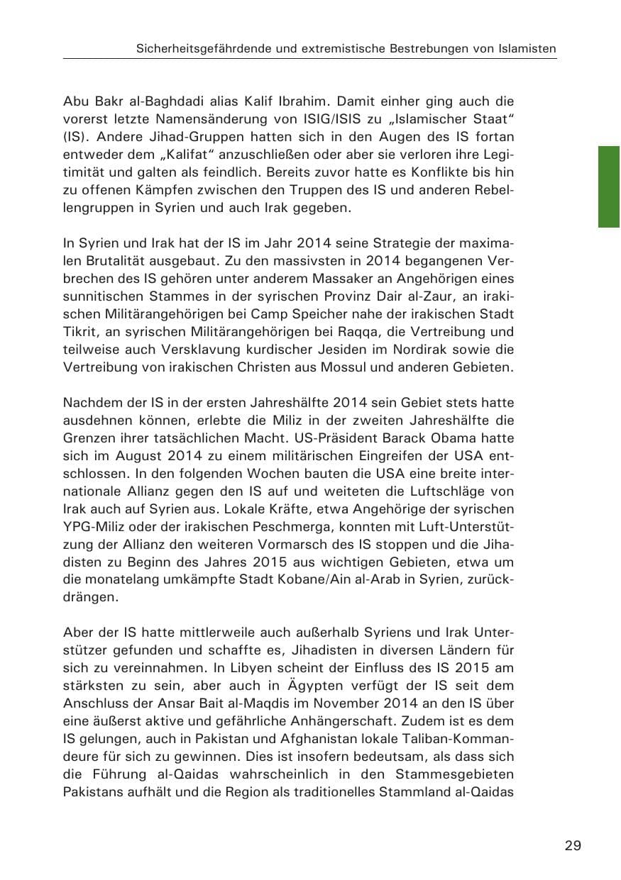 Seite 29 des Verfassungsschutzbericht 2014 Hamburg