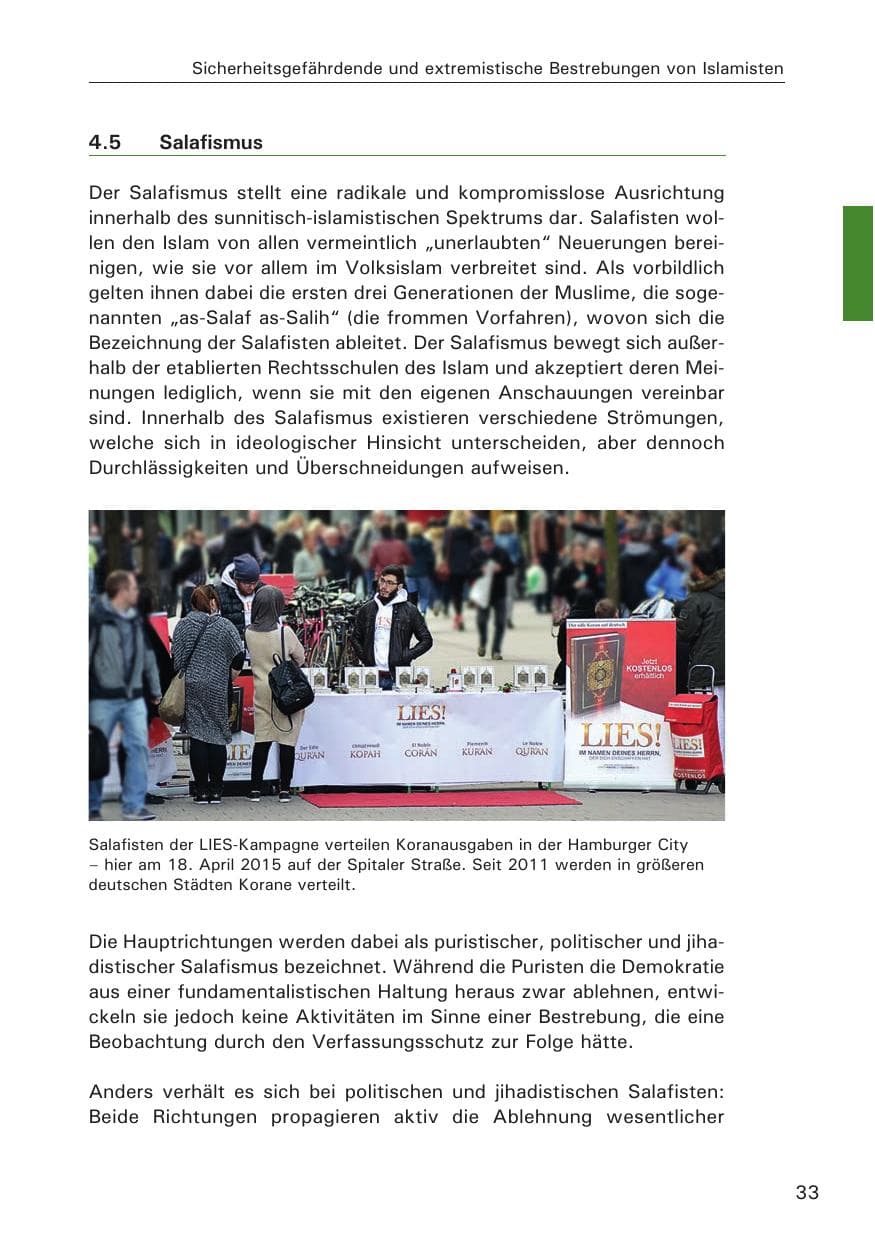 Seite 33 des Verfassungsschutzbericht 2014 Hamburg