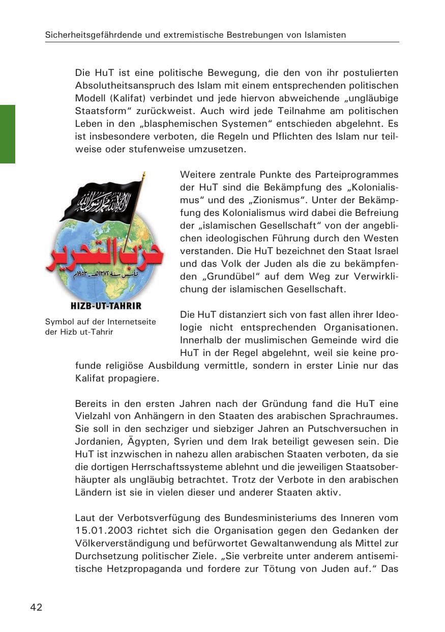 Seite 42 des Verfassungsschutzbericht 2014 Hamburg