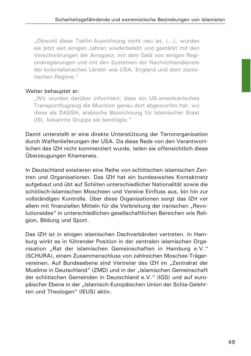 Seite 49 des Verfassungsschutzbericht 2014 Hamburg
