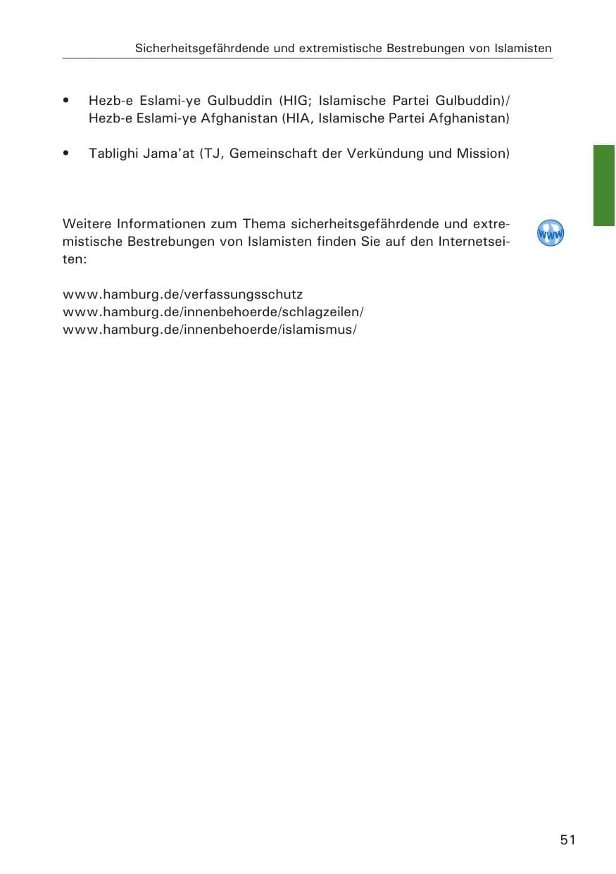 Seite 51 des Verfassungsschutzbericht 2014 Hamburg