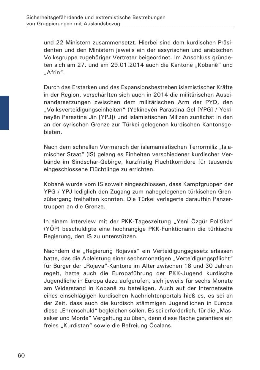 Seite 60 des Verfassungsschutzbericht 2014 Hamburg
