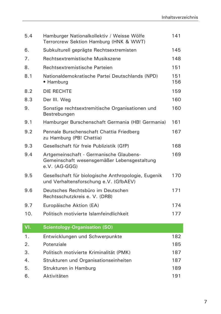 Seite 7 des Verfassungsschutzbericht 2014 Hamburg