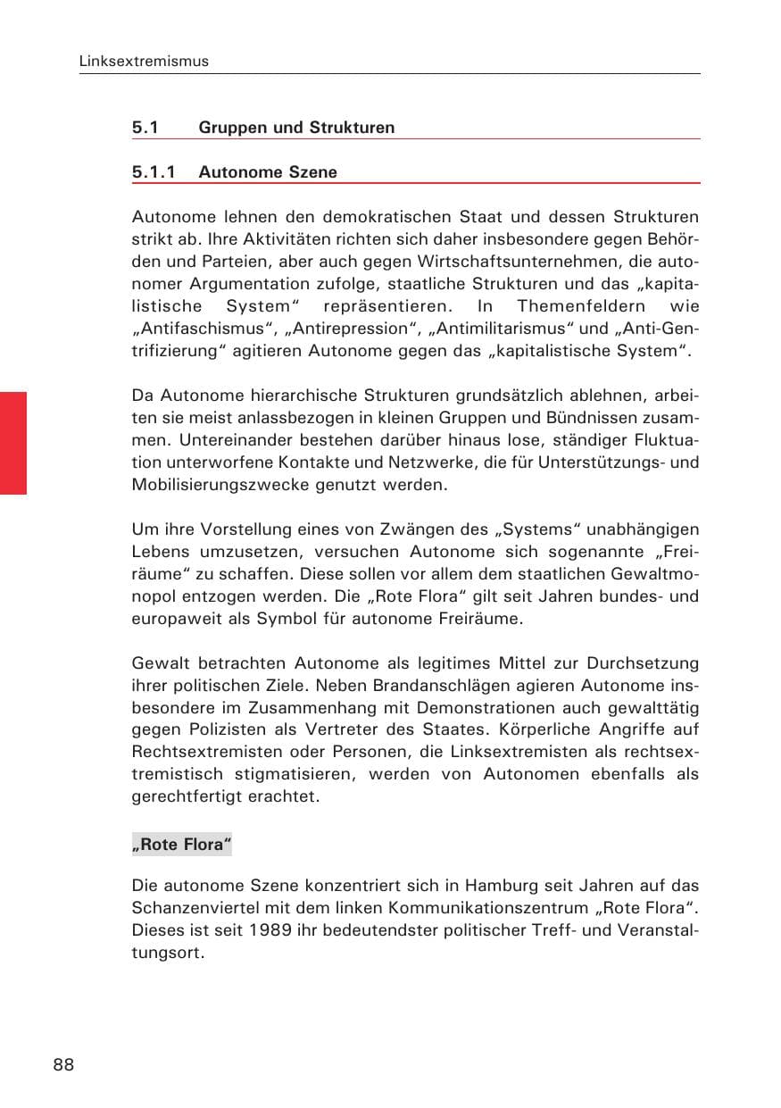 Seite 88 des Verfassungsschutzbericht 2014 Hamburg