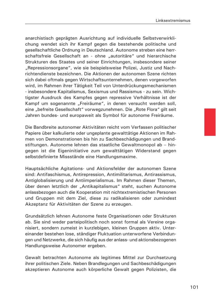 Seite 102 des Verfassungsschutzbericht 2015 Hamburg