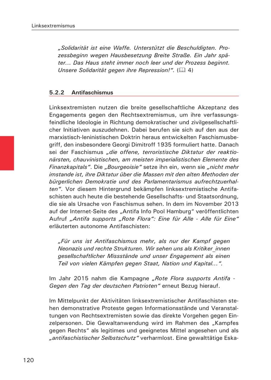 Seite 121 des Verfassungsschutzbericht 2015 Hamburg