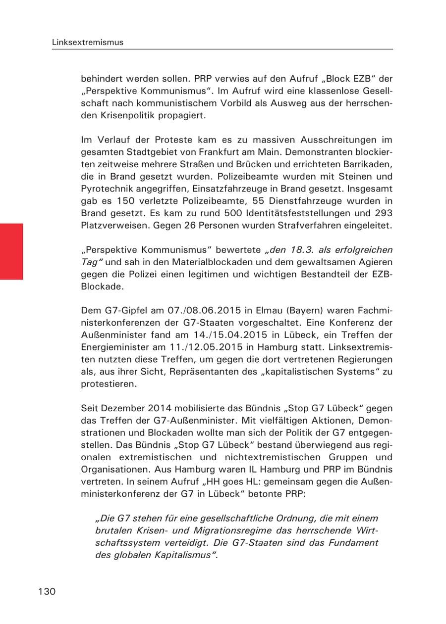 Seite 131 des Verfassungsschutzbericht 2015 Hamburg