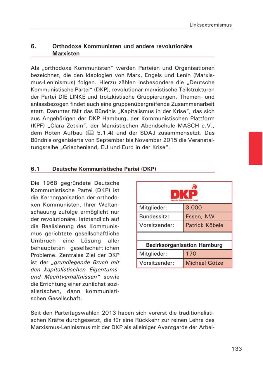 Seite 134 des Verfassungsschutzbericht 2015 Hamburg