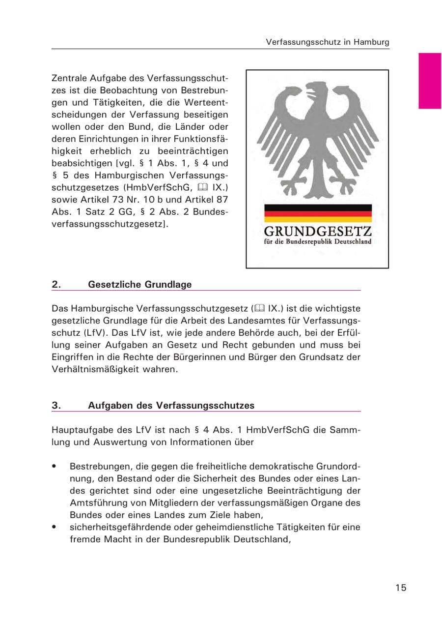 Seite 16 des Verfassungsschutzbericht 2015 Hamburg