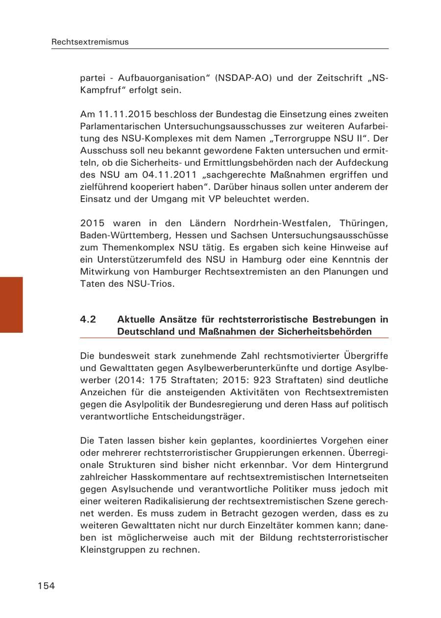 Seite 155 des Verfassungsschutzbericht 2015 Hamburg