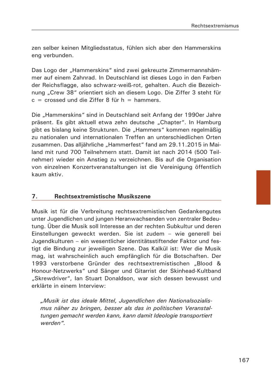 Seite 168 des Verfassungsschutzbericht 2015 Hamburg