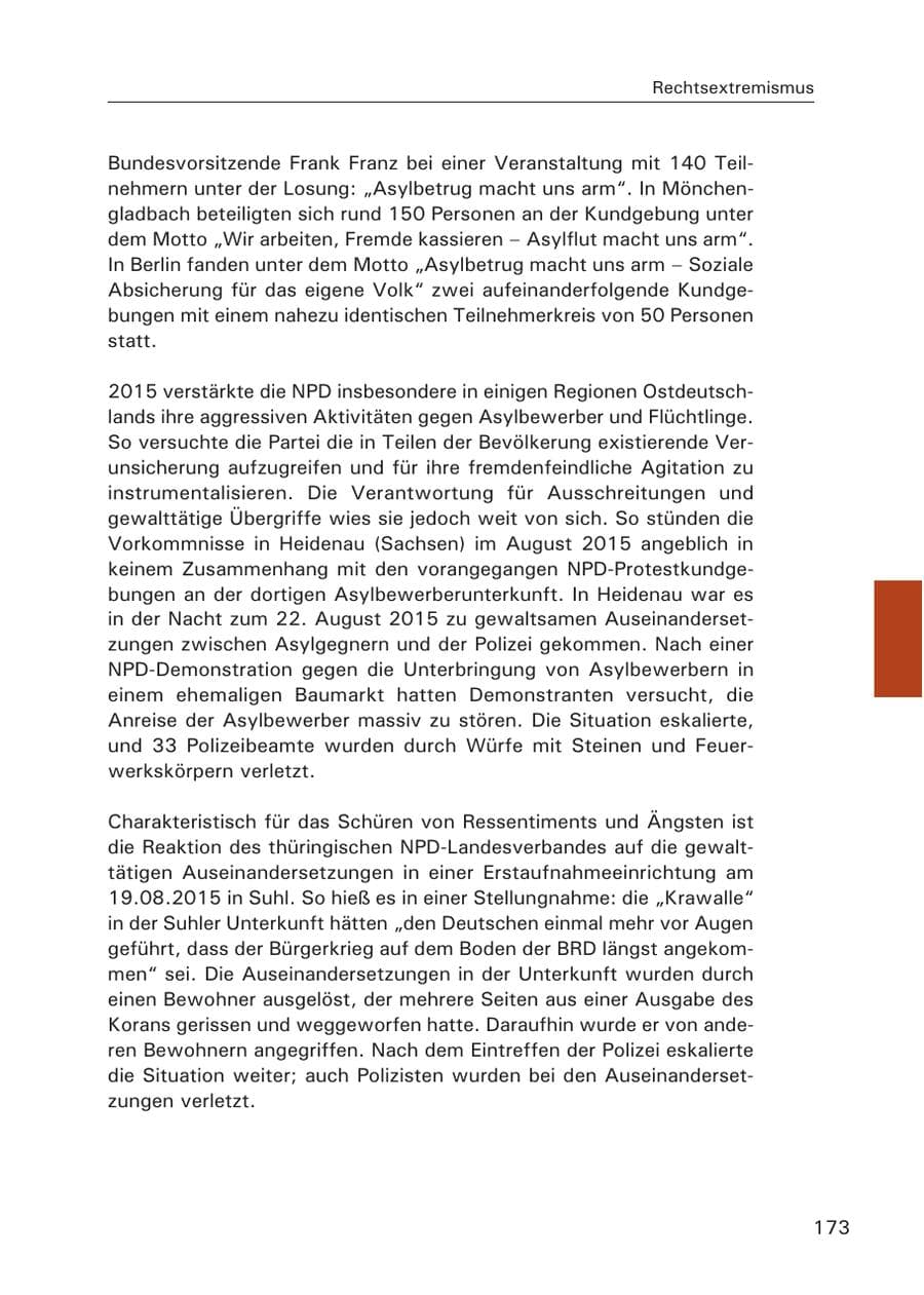 Seite 174 des Verfassungsschutzbericht 2015 Hamburg