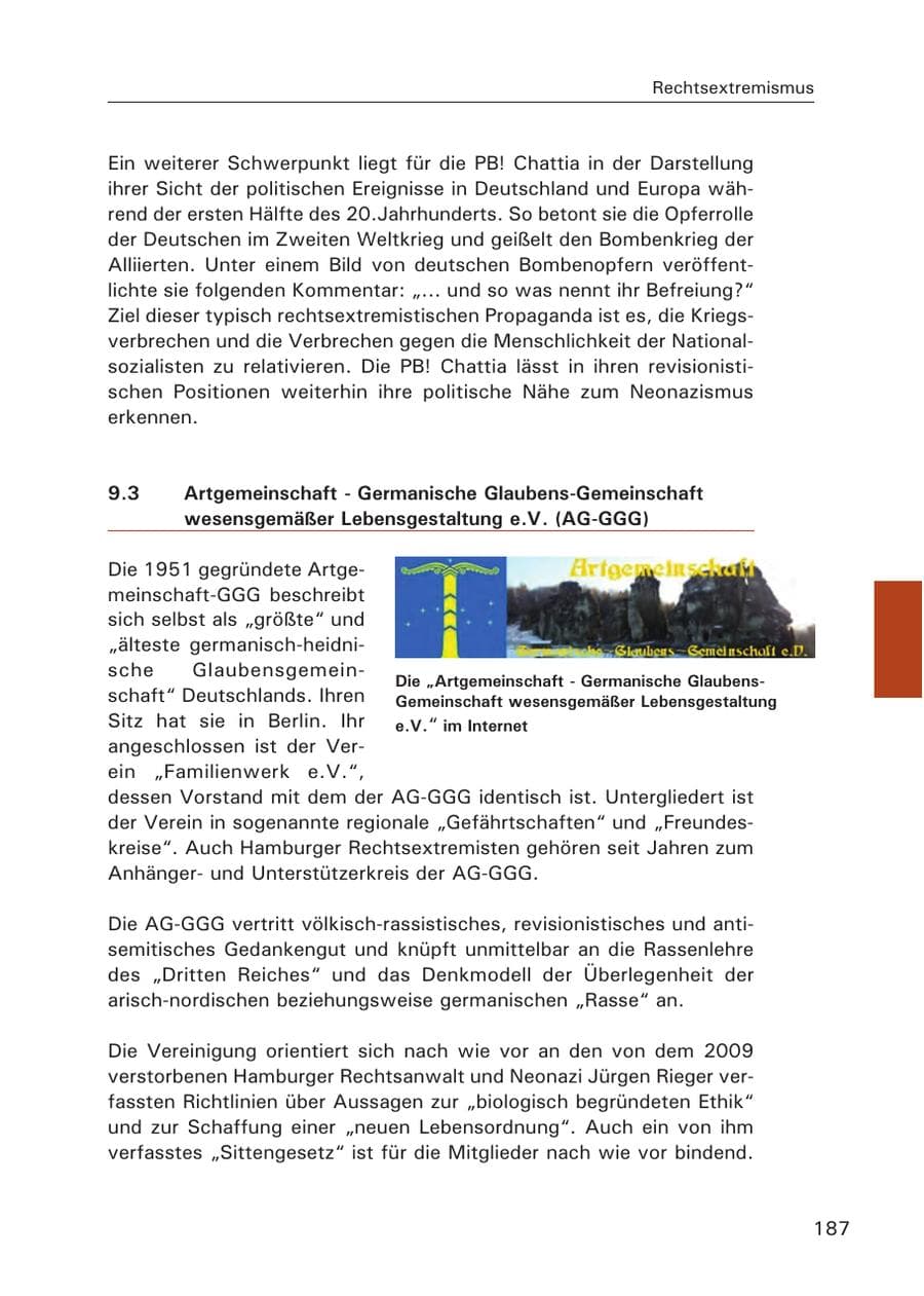 Seite 188 des Verfassungsschutzbericht 2015 Hamburg