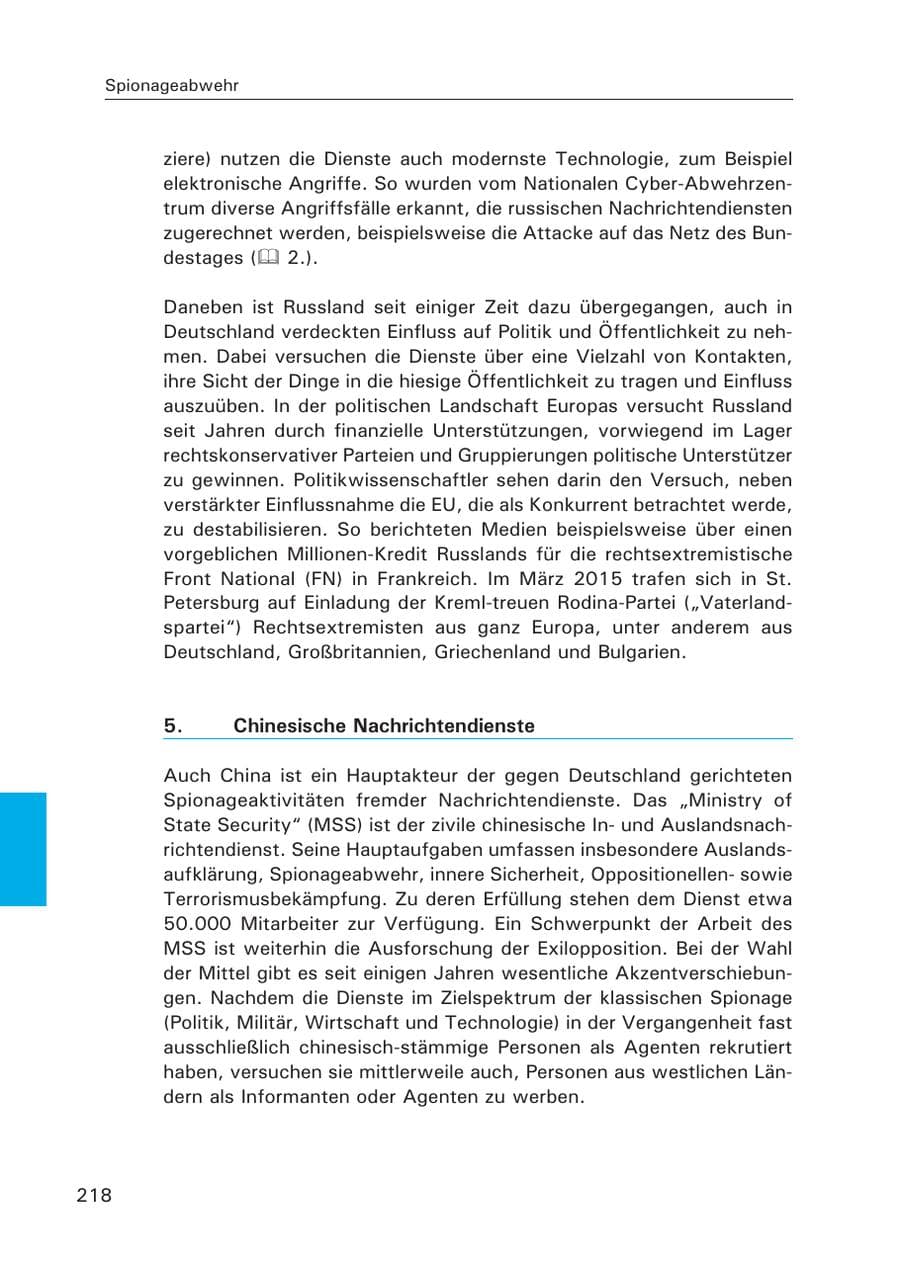Seite 219 des Verfassungsschutzbericht 2015 Hamburg