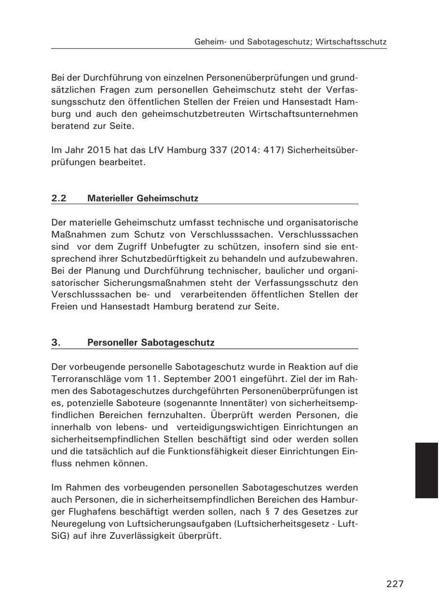 Seite 228 des Verfassungsschutzbericht 2015 Hamburg
