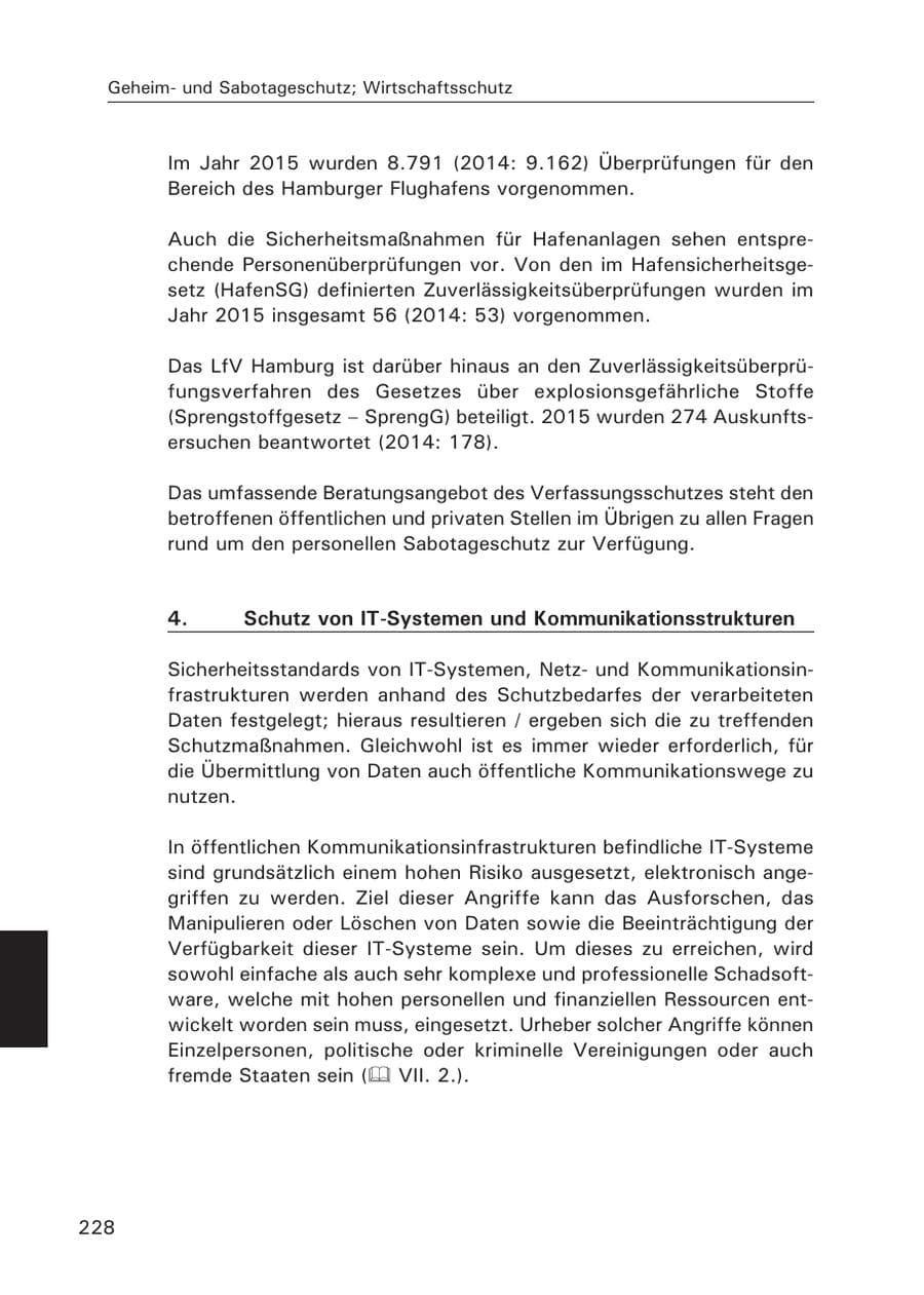 Seite 229 des Verfassungsschutzbericht 2015 Hamburg