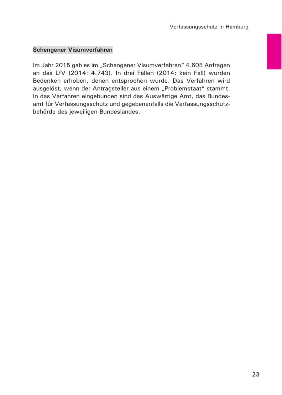 Seite 24 des Verfassungsschutzbericht 2015 Hamburg