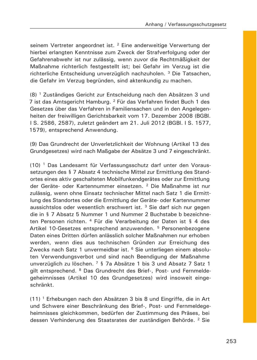Seite 254 des Verfassungsschutzbericht 2015 Hamburg