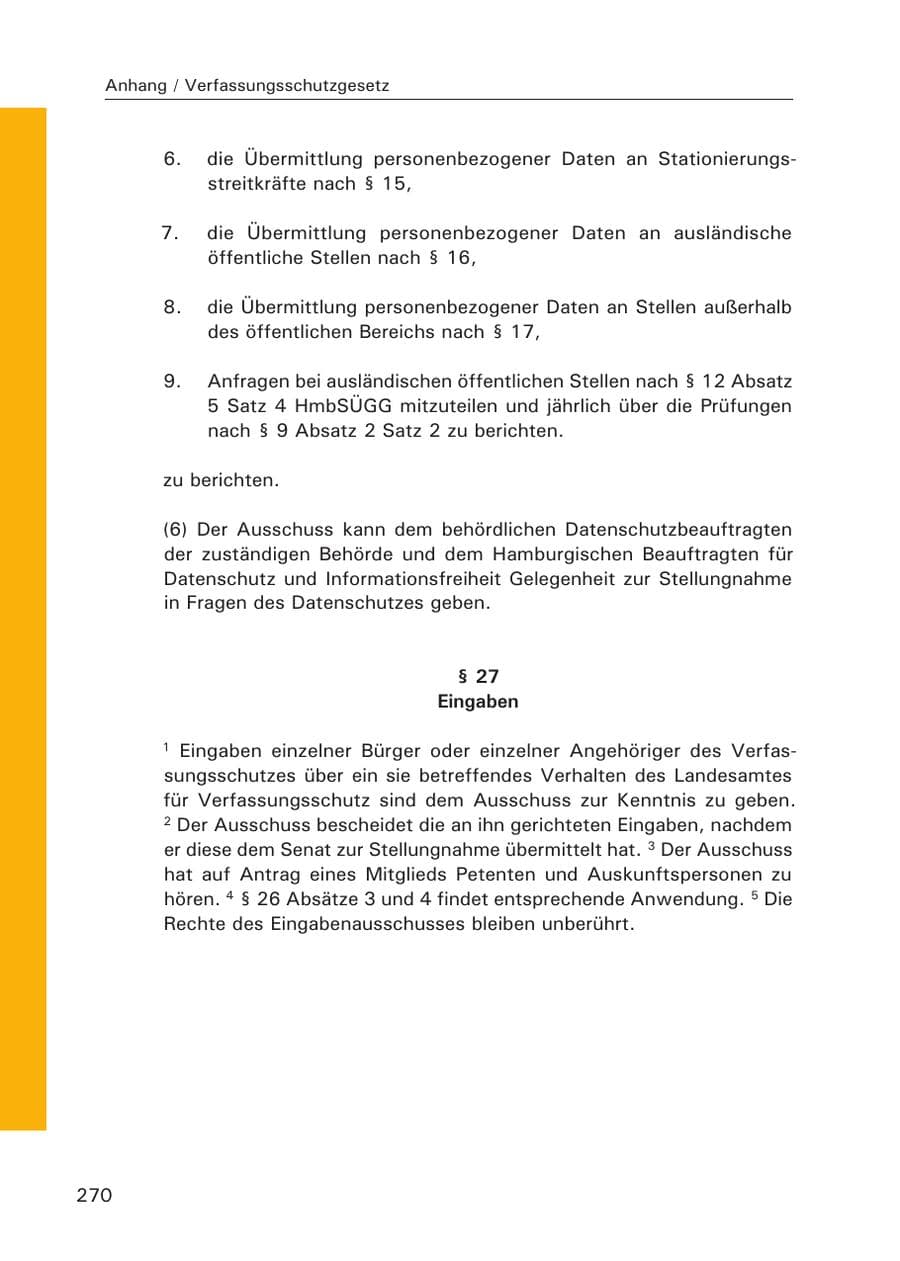 Seite 271 des Verfassungsschutzbericht 2015 Hamburg