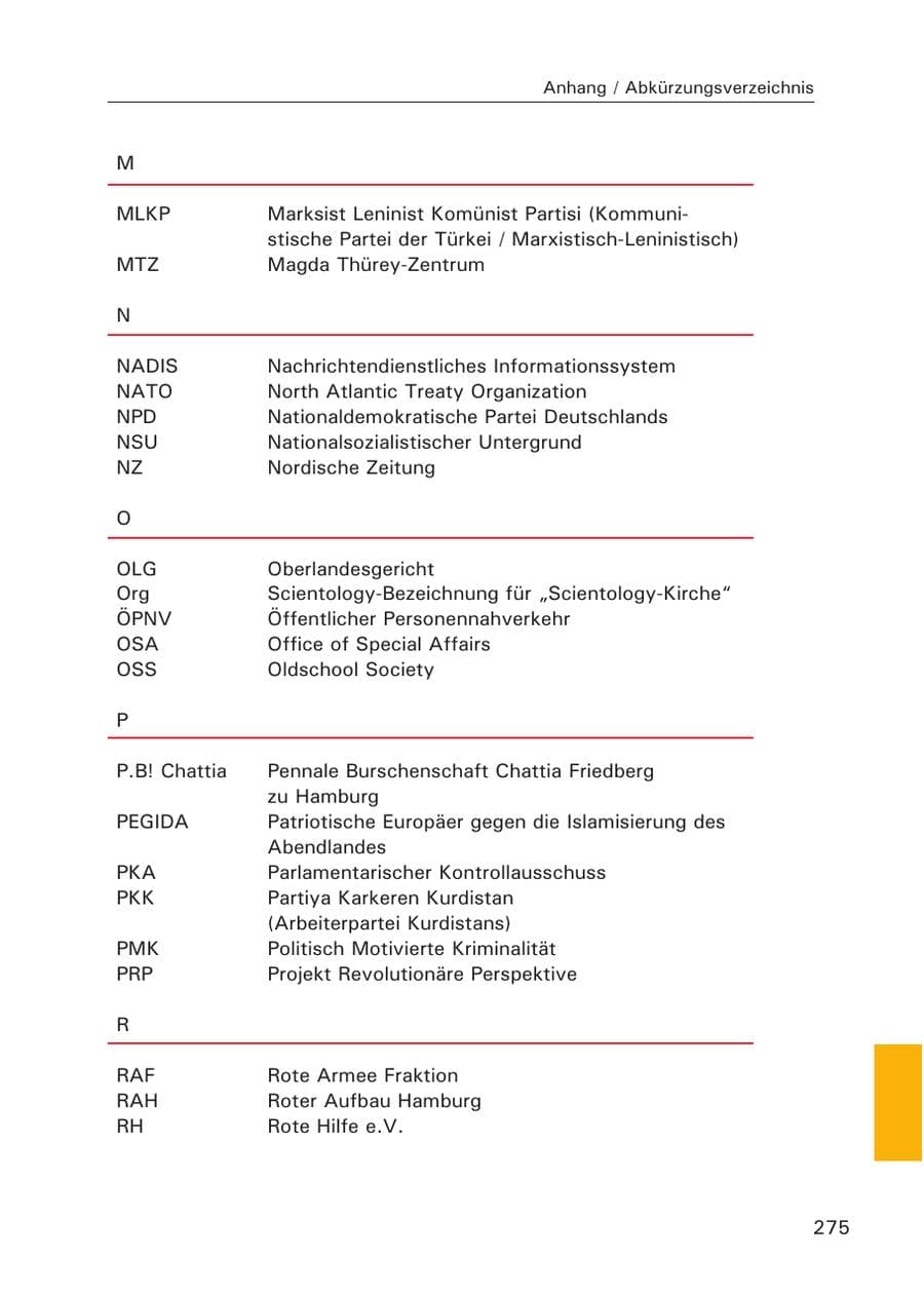 Seite 276 des Verfassungsschutzbericht 2015 Hamburg