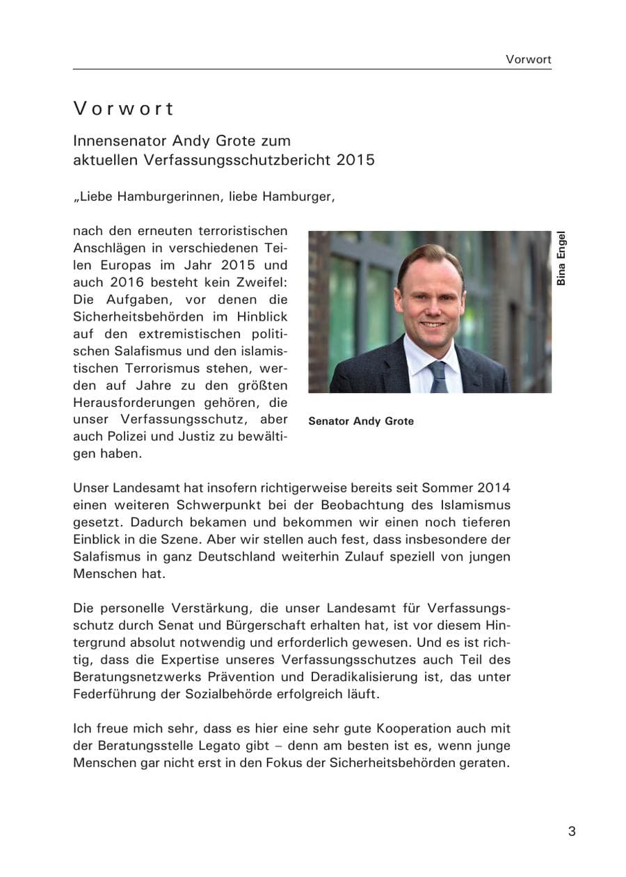Seite 4 des Verfassungsschutzbericht 2015 Hamburg