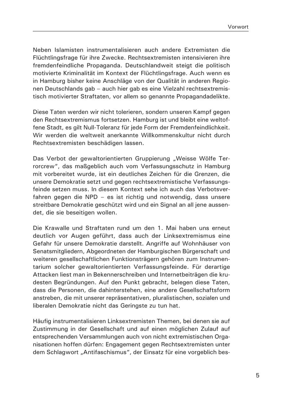 Seite 6 des Verfassungsschutzbericht 2015 Hamburg