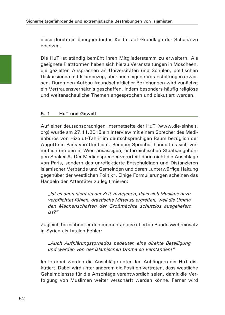 Seite 53 des Verfassungsschutzbericht 2015 Hamburg