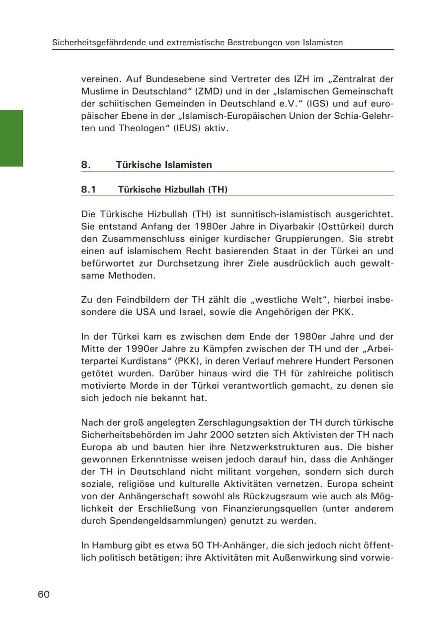 Seite 61 des Verfassungsschutzbericht 2015 Hamburg