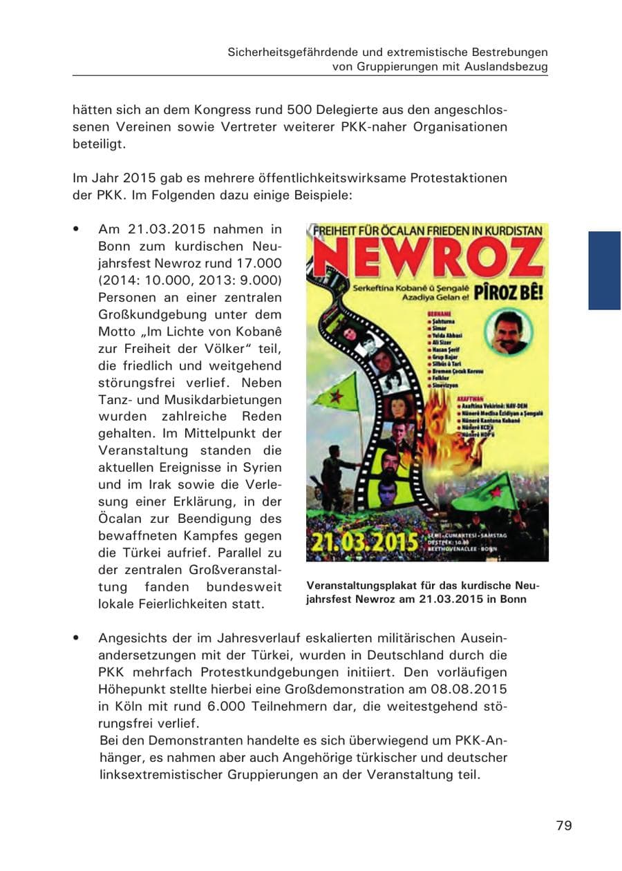 Seite 80 des Verfassungsschutzbericht 2015 Hamburg