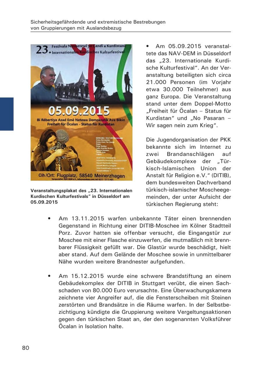 Seite 81 des Verfassungsschutzbericht 2015 Hamburg
